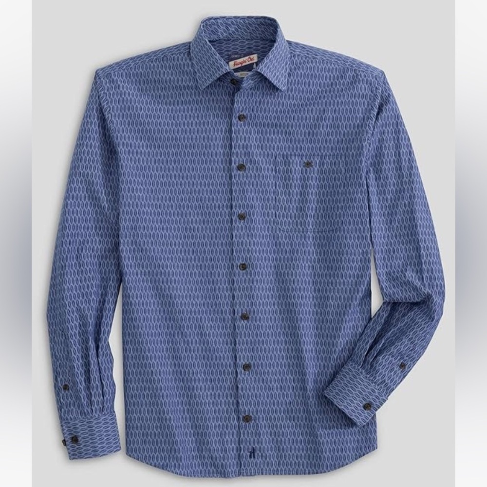 Johnnie-O Hangin' Out Button Down Laguna Blue Size M Stretch - Picture 2 of 6